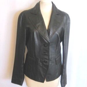 Orwell Black Genuine Leather Blazer